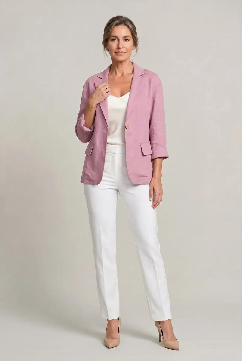 Blazer ligero de un solo botón para mujer, con corte relajado