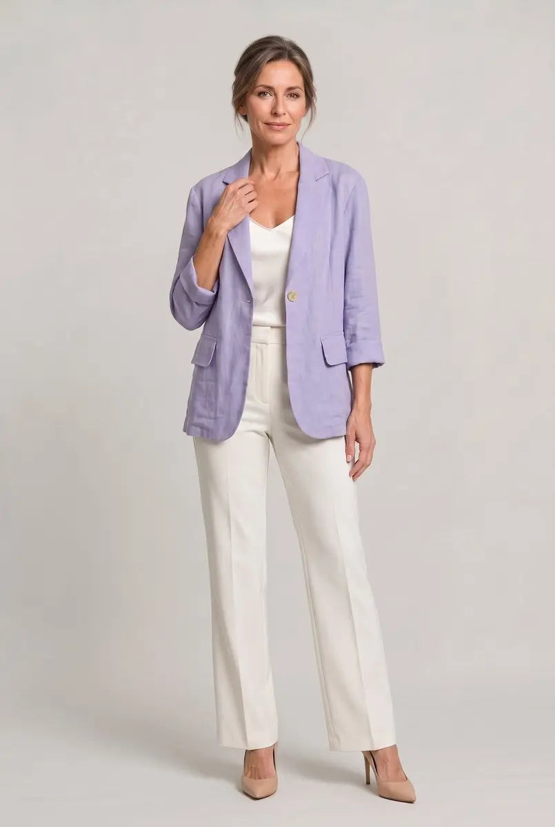 Blazer ligero de un solo botón para mujer, con corte relajado
