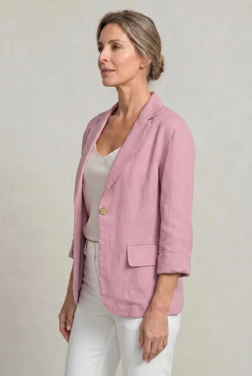 Blazer ligero de un solo botón para mujer, con corte relajado
