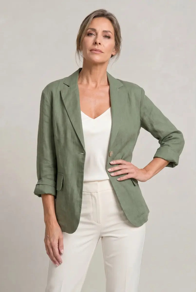 Blazer ligero de un solo botón para mujer, con corte relajado