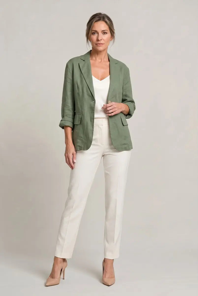 Blazer ligero de un solo botón para mujer, con corte relajado