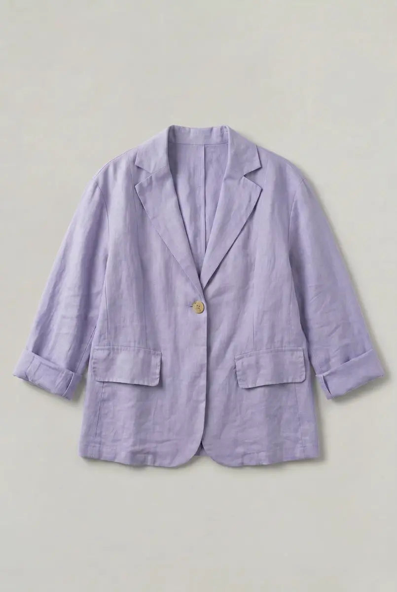 Blazer ligero de un solo botón para mujer, con corte relajado