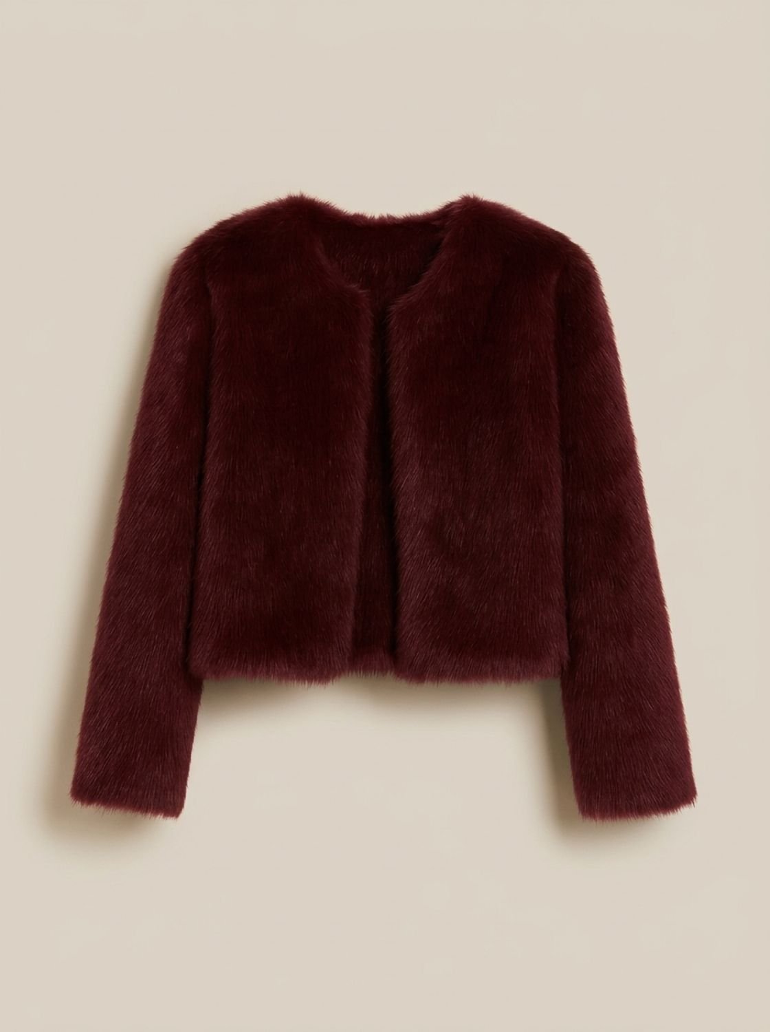 Phoebe | Chaqueta teddy corta de piel sintética para mujer, abierta por delante