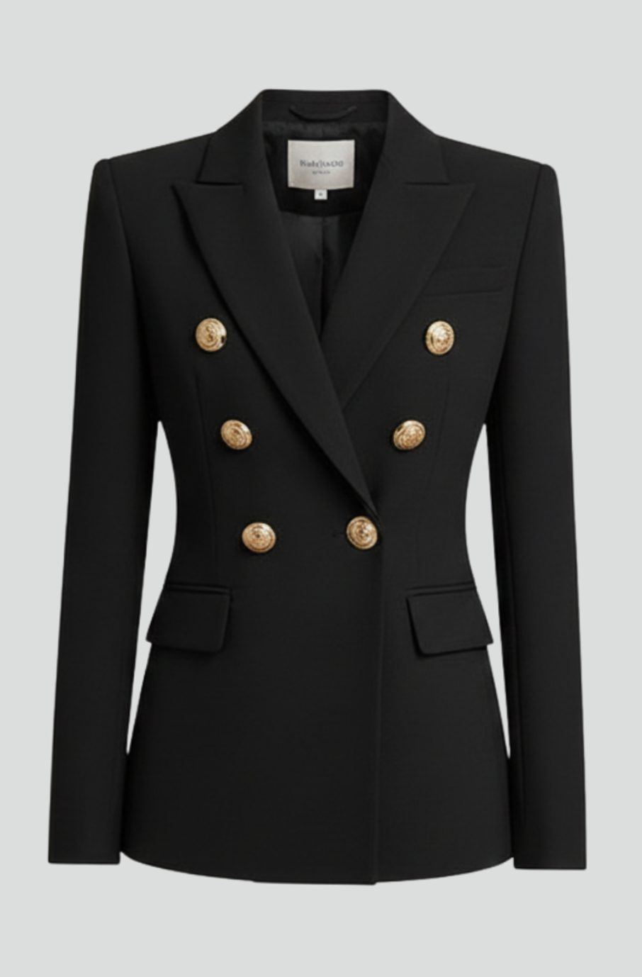 Blazer entallado cruzado para mujer con botones dorados