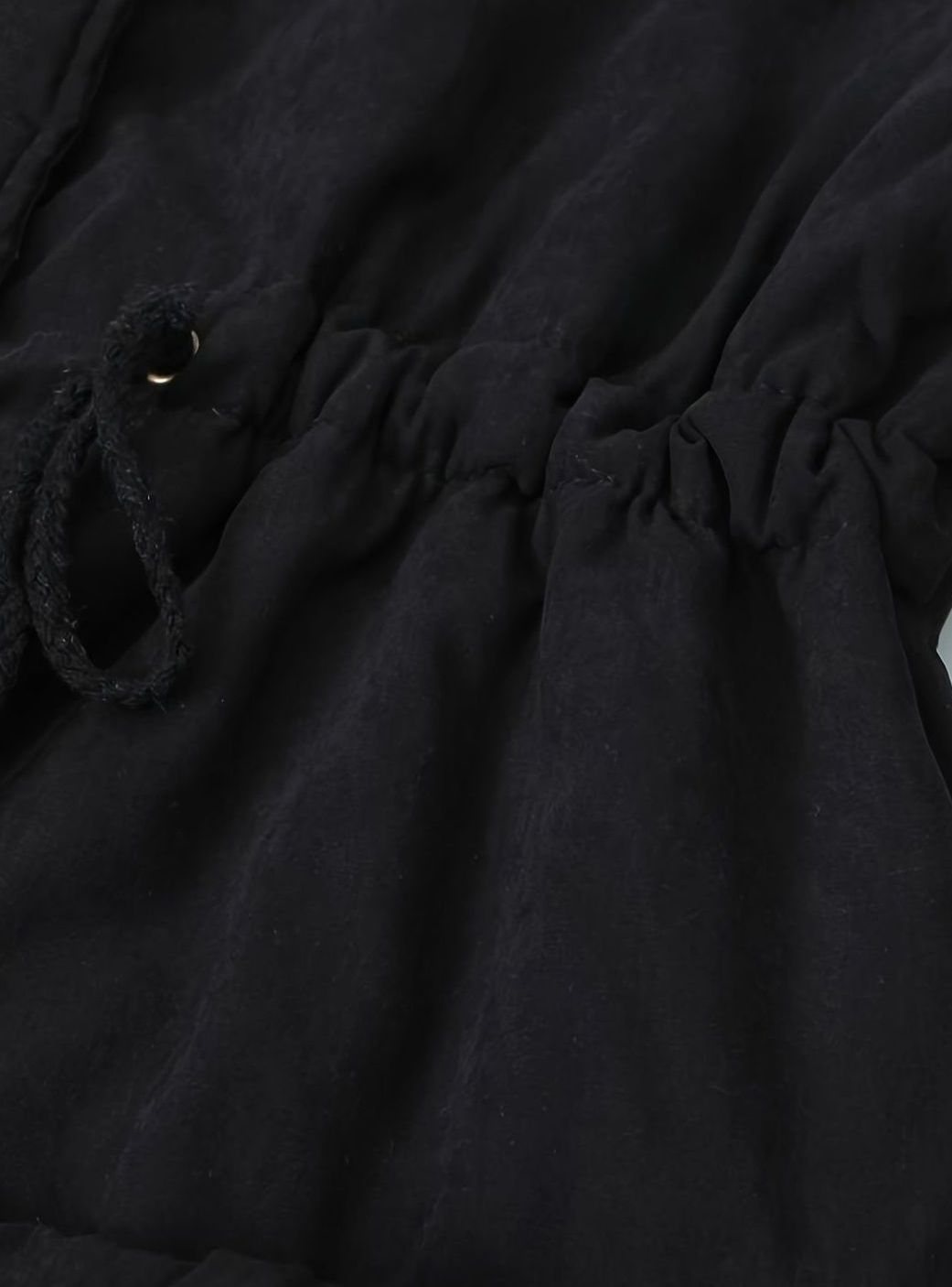 Parka de invierno con cuello de piel sintética y cintura ajustable con cordón para mujer