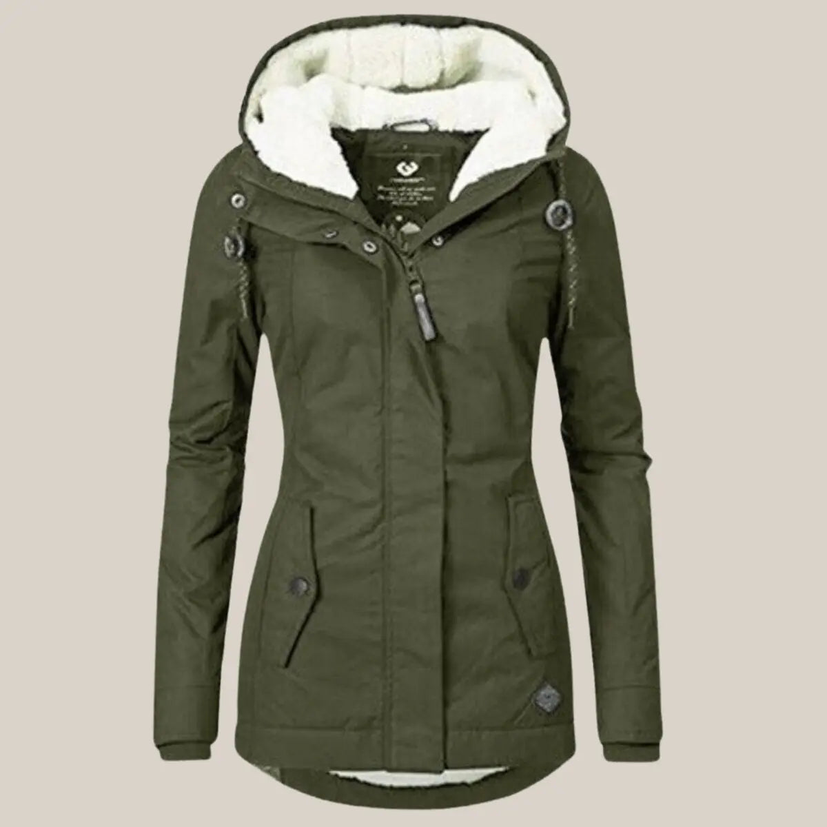 Chaqueta acolchada de invierno con capucha y forro polar sherpa para mujer