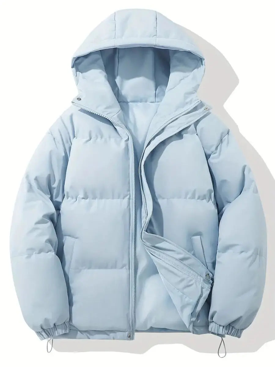 Chaqueta de invierno acolchada tipo plumífero para mujer, con capucha y cierre de cremallera