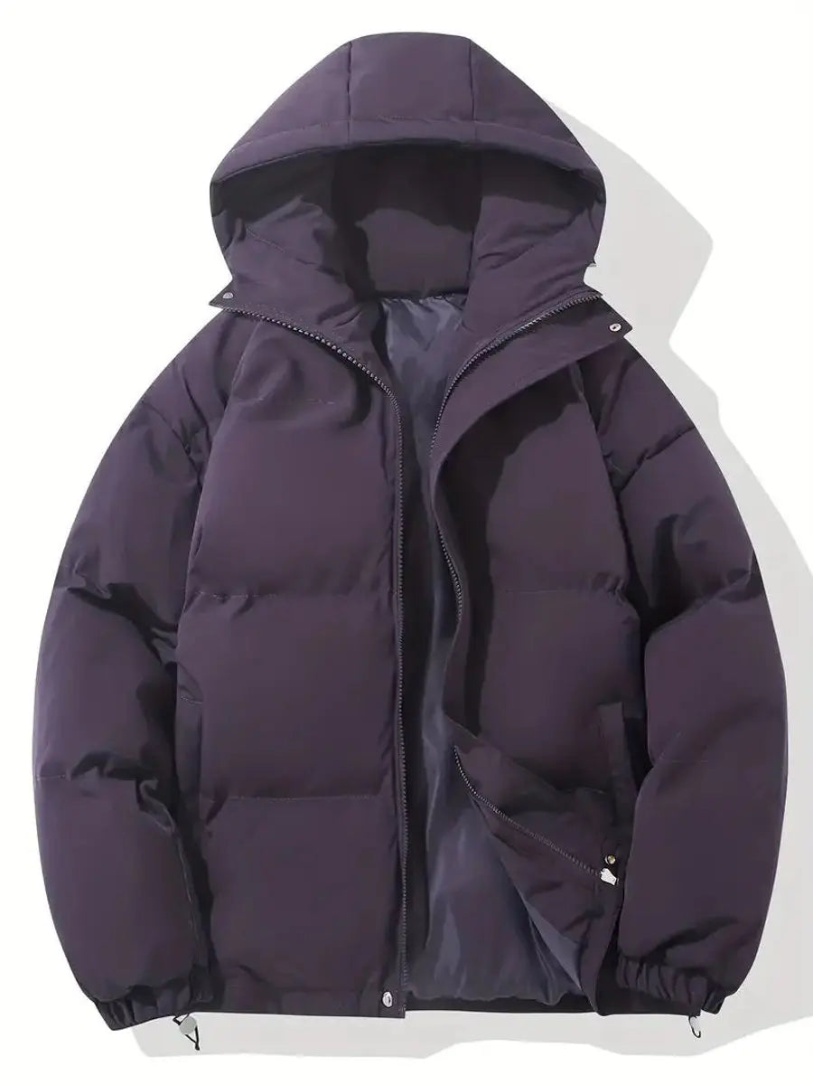 Chaqueta de invierno acolchada tipo plumífero para mujer, con capucha y cierre de cremallera