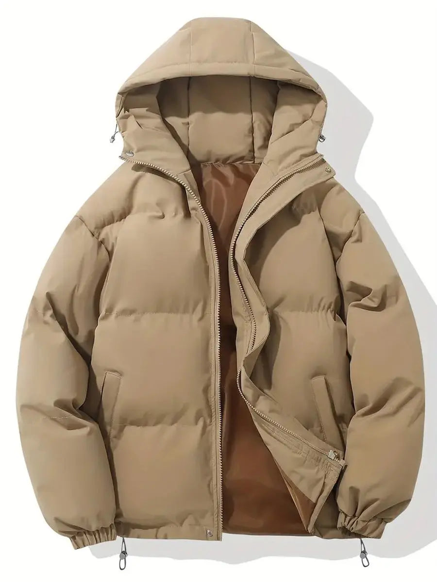 Chaqueta de invierno acolchada tipo plumífero para mujer, con capucha y cierre de cremallera
