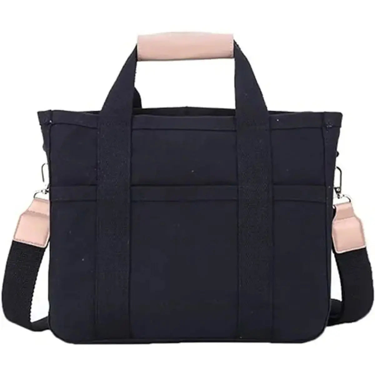 Bolso tote grande de lona con múltiples bolsillos, convertible en bandolera, para mujer