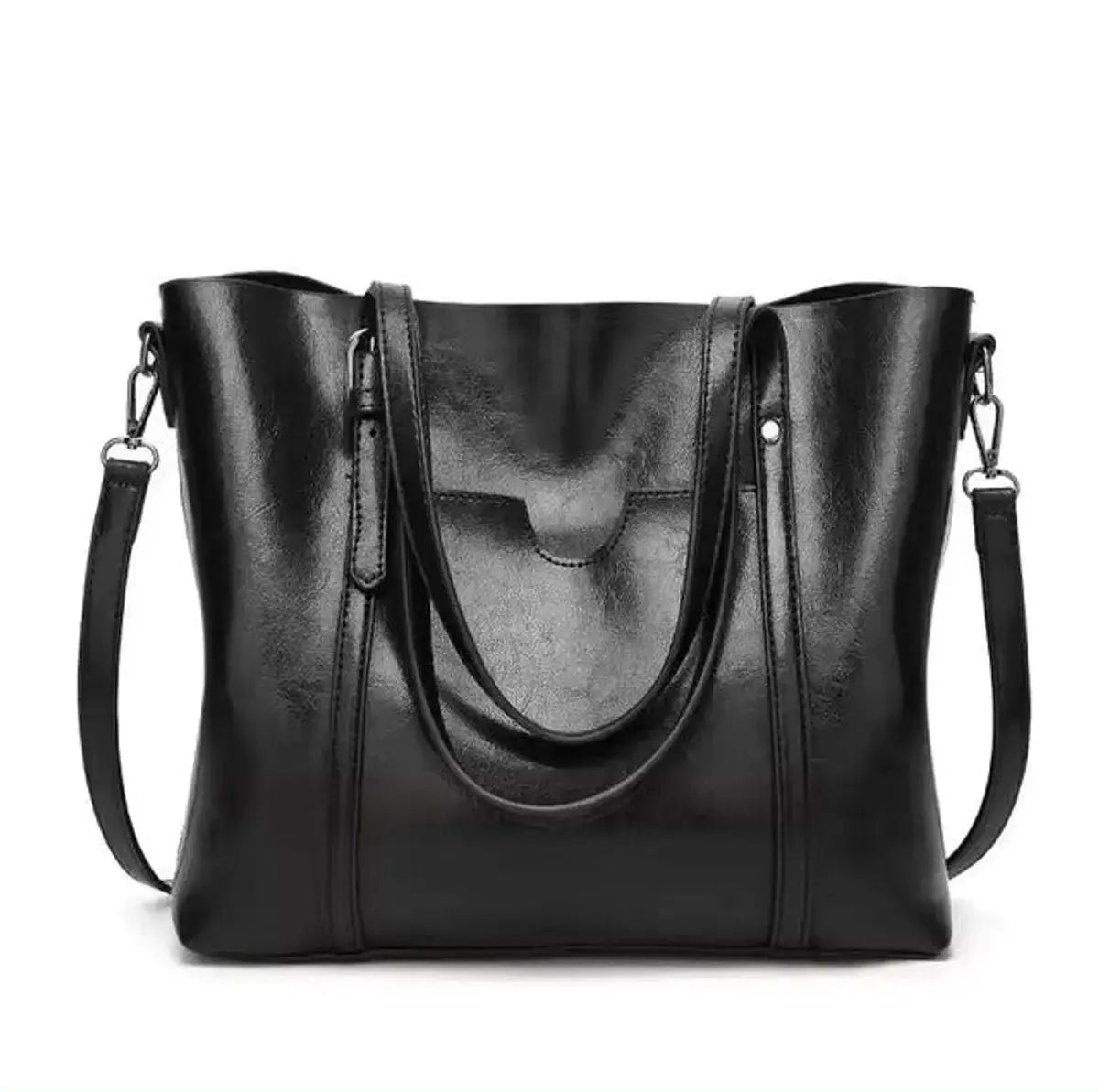Bolso grande de hombro de piel sintética, convertible en bandolera, para mujer
