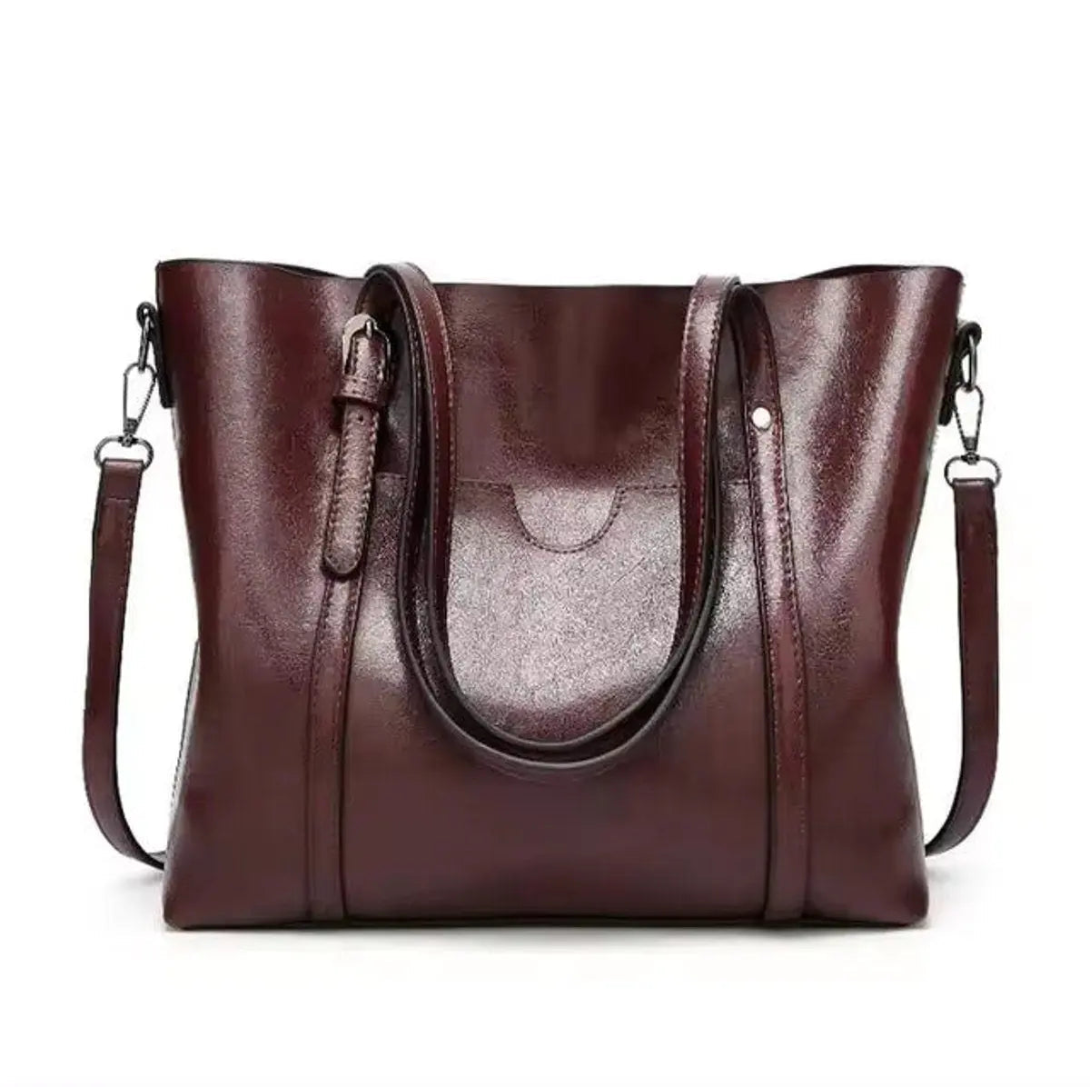 Bolso grande de hombro de piel sintética, convertible en bandolera, para mujer
