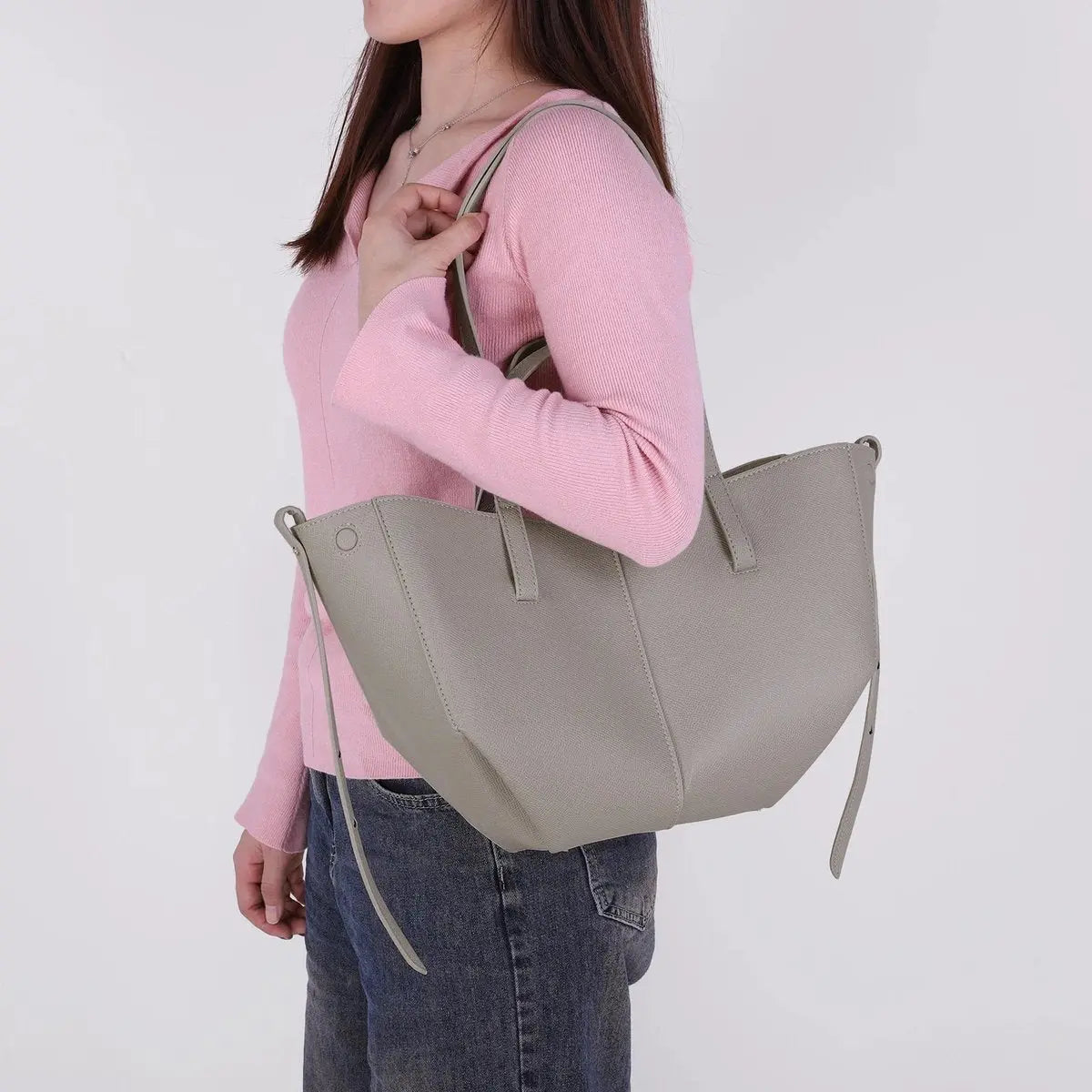 Bolso tote grande de hombro de piel sintética vintage para mujer