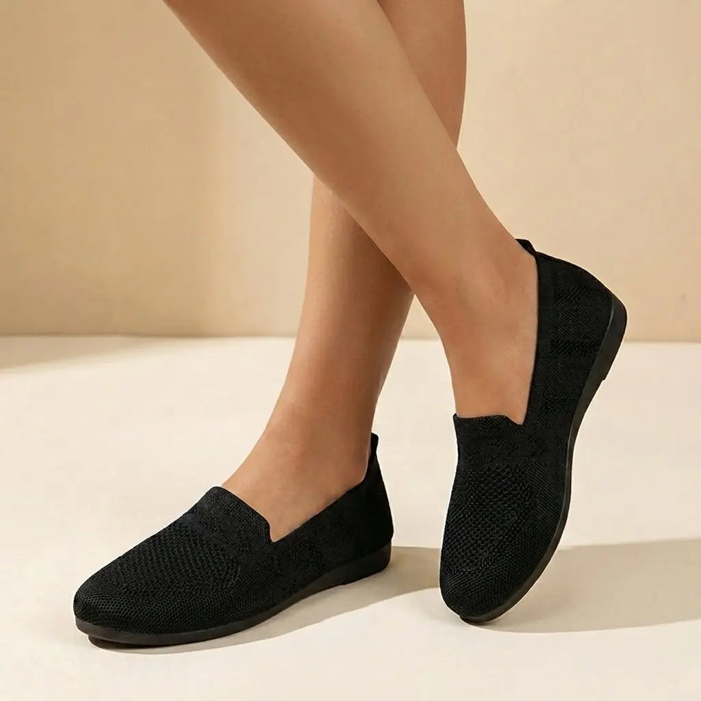 Zapatos planos ortopédicos sin cordones para mujer con punta redonda