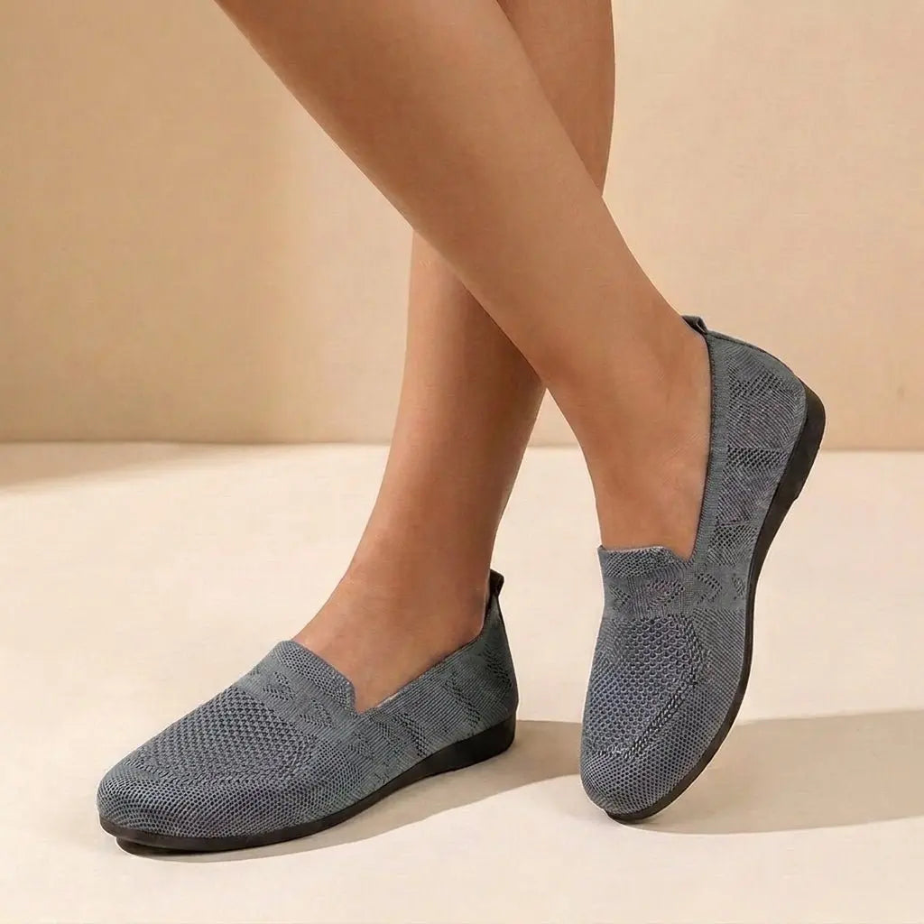 Zapatos planos ortopédicos sin cordones para mujer con punta redonda