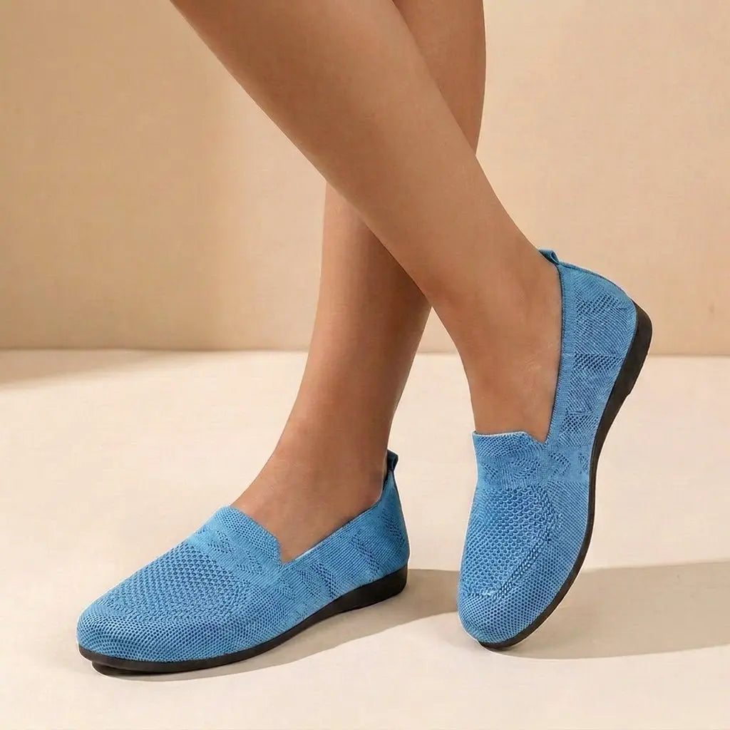 Zapatos planos ortopédicos sin cordones para mujer con punta redonda