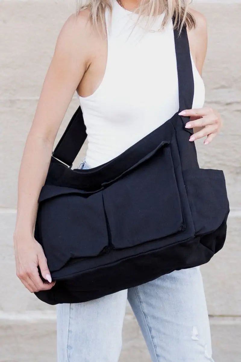 Bolso tote extragrande de lona para mujer, bolso bandolera grande