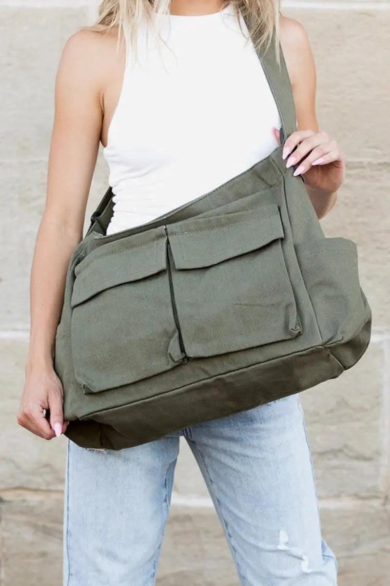 Bolso tote extragrande de lona para mujer, bolso bandolera grande