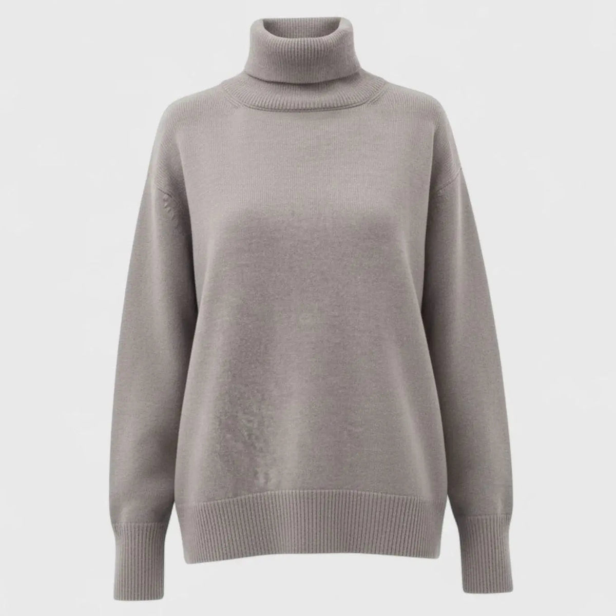 Suéter extragrande de punto grueso con cuello alto para mujer