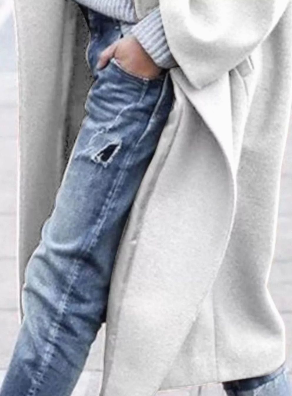 Abrigo largo de lana para mujer, extragrande, de una sola botonadura y de invierno