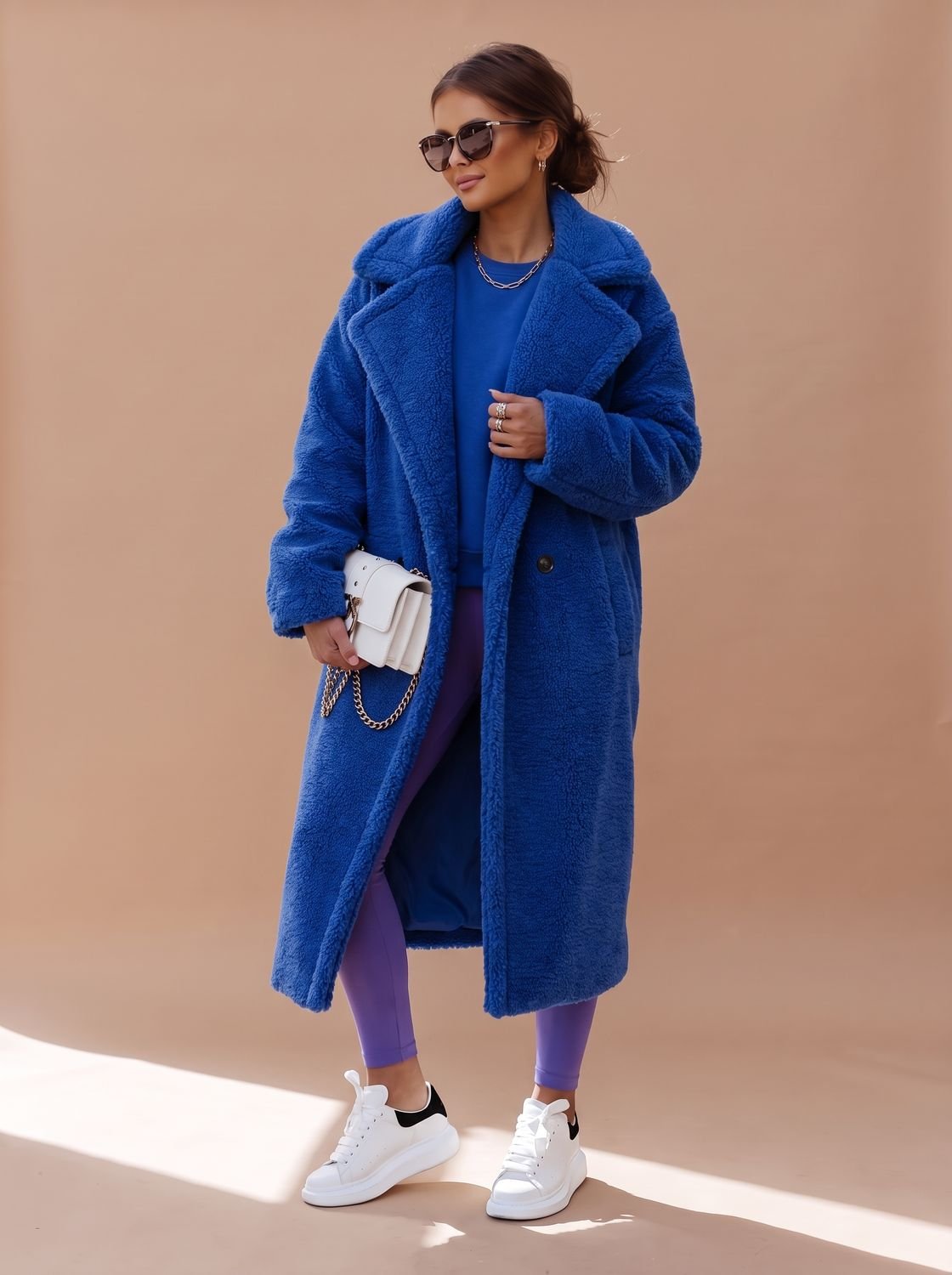 Emily | Abrigo largo de invierno de piel sintética de peluche extragrande para mujer