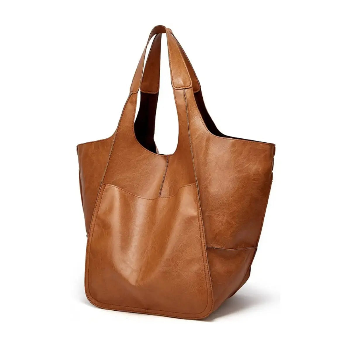 Bolso tote extragrande de piel vegana para mujer, con cierre magnético