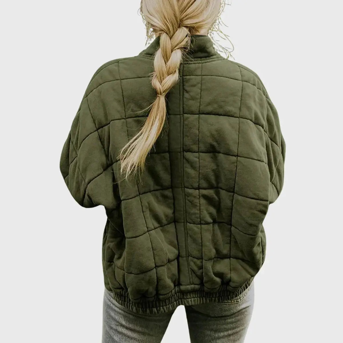 Abrigo acolchado ligero con cremallera y cuello alto, de corte tipo chaqueta, para mujer