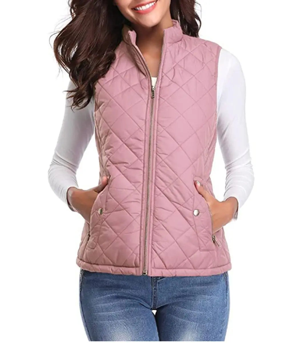 Chaleco acolchado ligero con cremallera para mujer