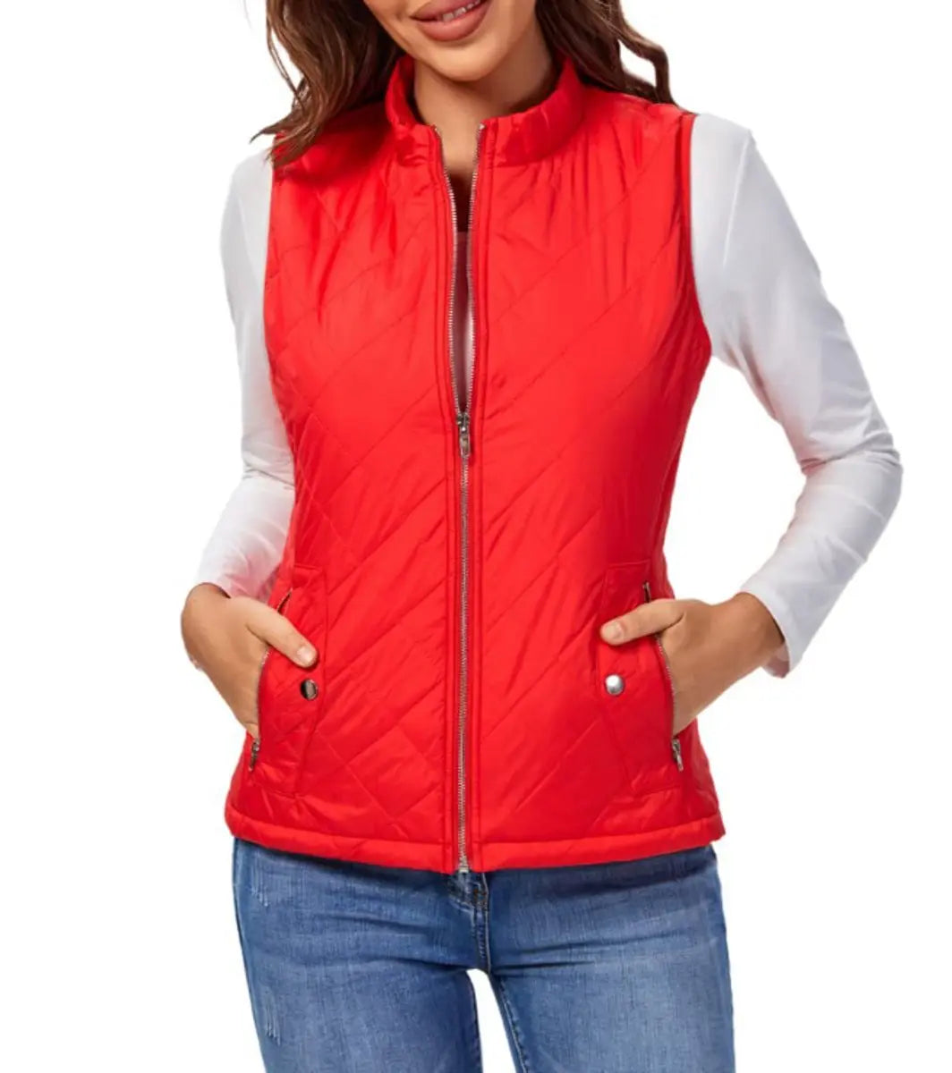 Chaleco acolchado ligero con cremallera para mujer