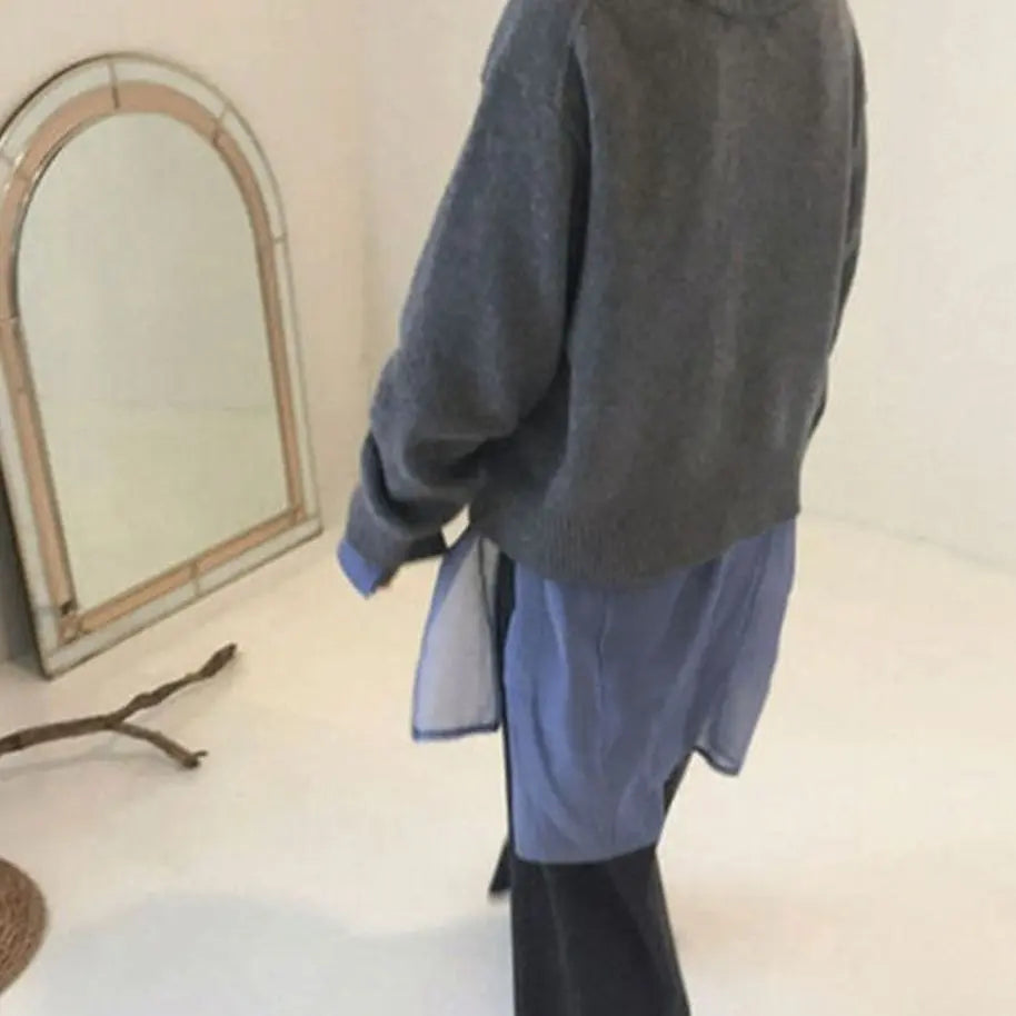 Cárdigan de punto con botones y corte holgado para mujer