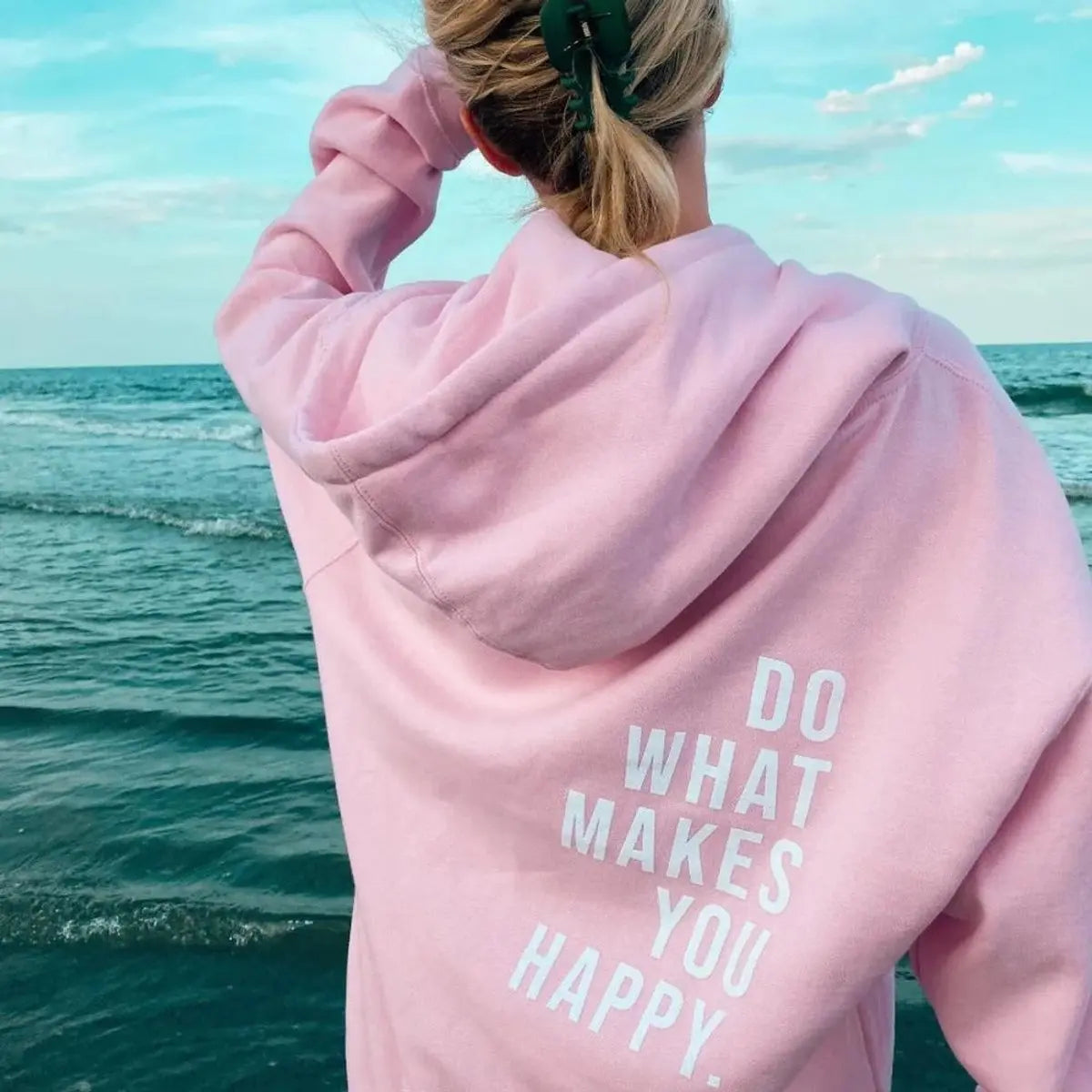 Jersey con capucha y cordón, de corte holgado para mujer