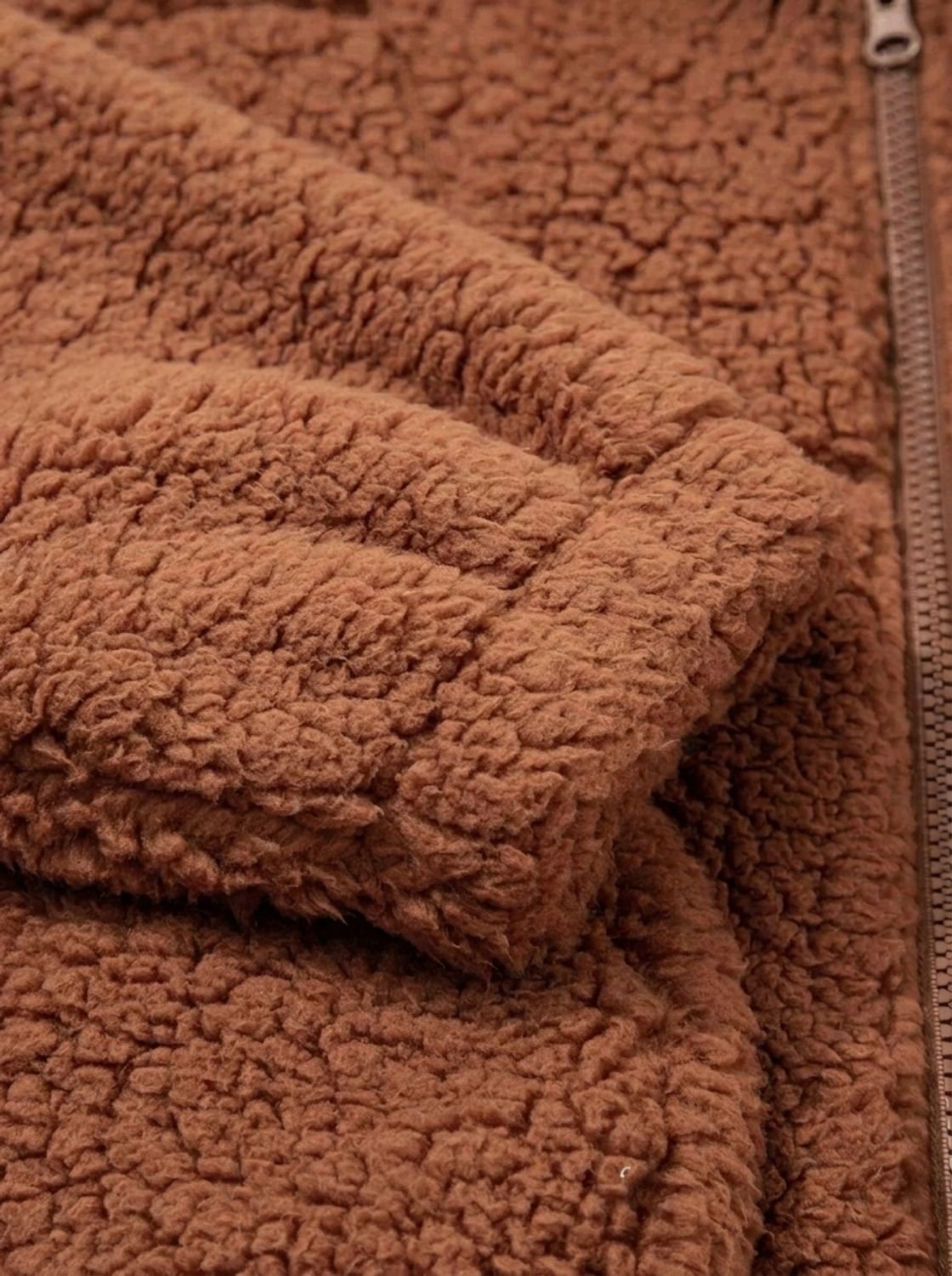 Willow | Chaqueta teddy con capucha para mujer, de corte holgado y cremallera