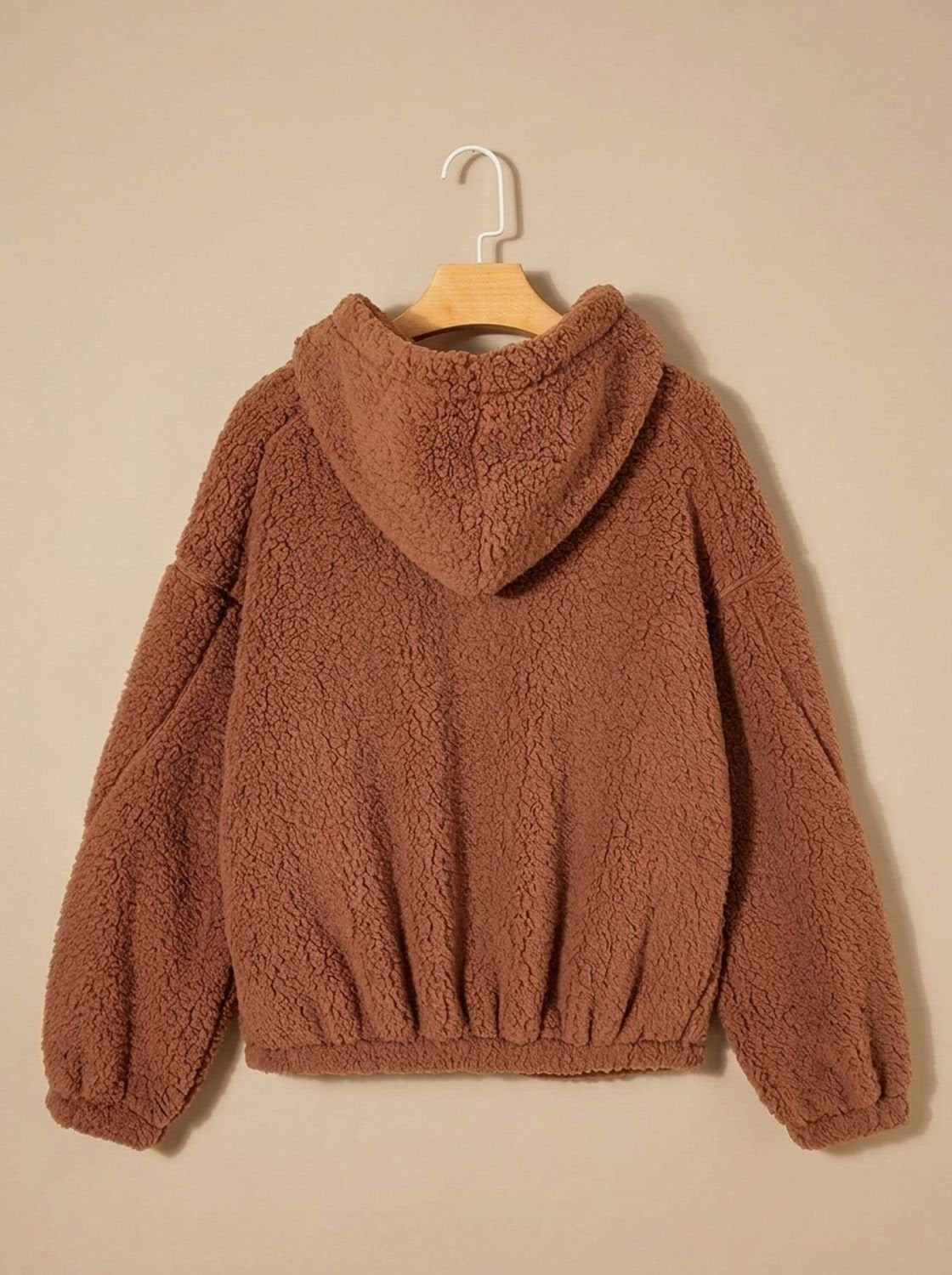 Willow | Chaqueta teddy con capucha para mujer, de corte holgado y cremallera