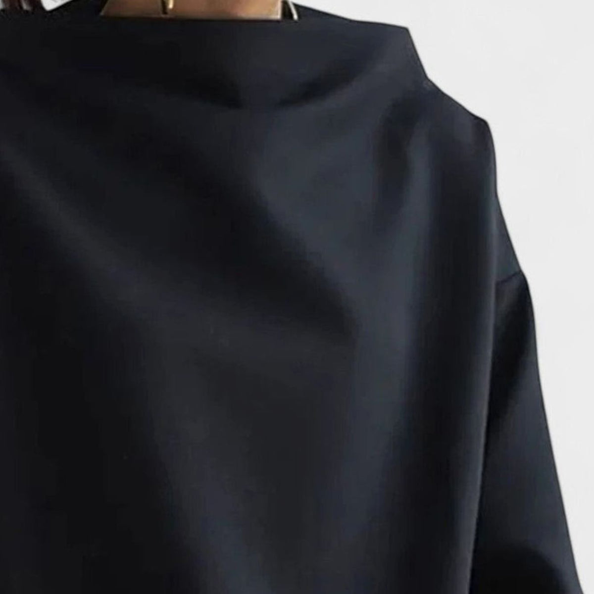 Sudadera de manga larga para mujer, de corte holgado, con cuello chimenea