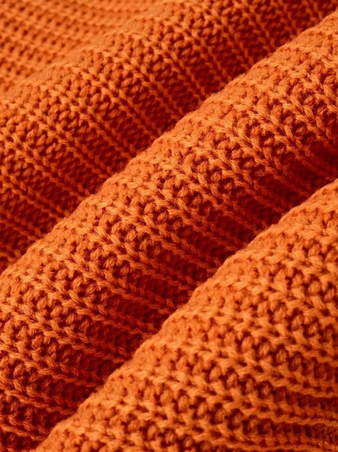 Jersey de punto acanalado para mujer, de corte holgado, con cuello doblado