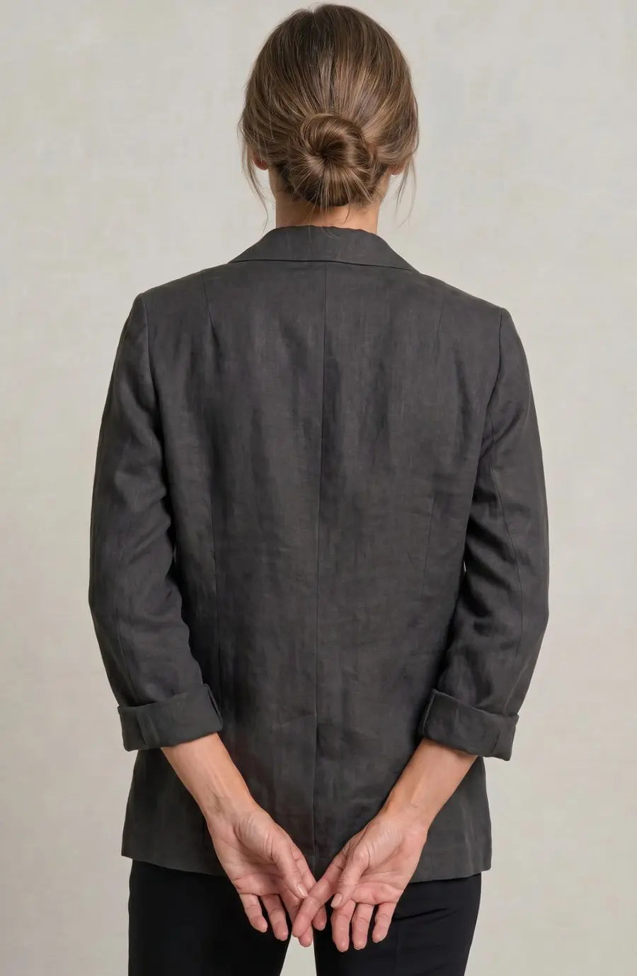 Blazer de lino para mujer, de corte holgado y con un botón, para looks de invitada de boda en otoño