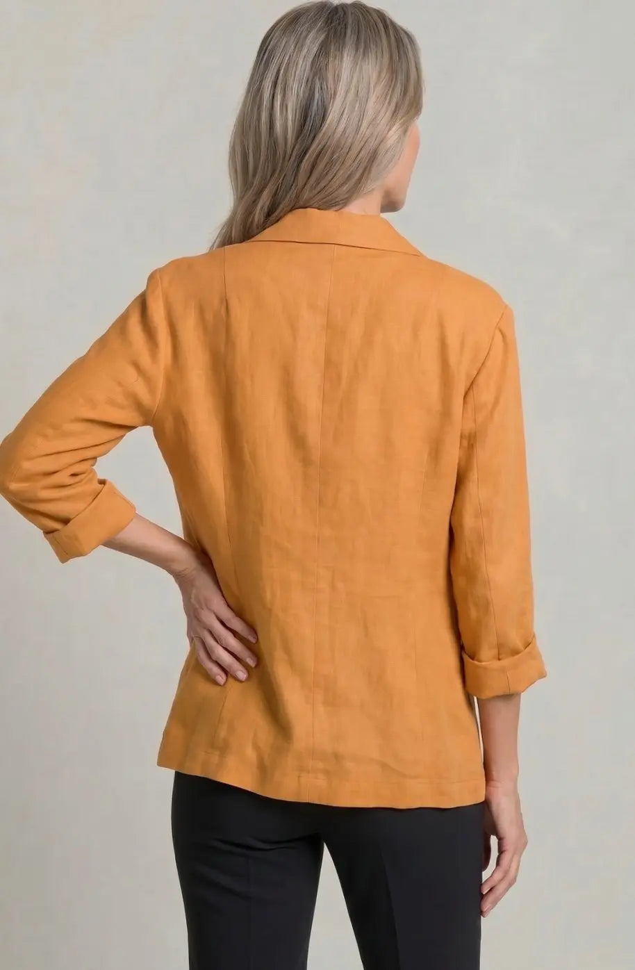 Blazer de lino para mujer, de corte holgado y con un botón, para looks de invitada de boda en otoño
