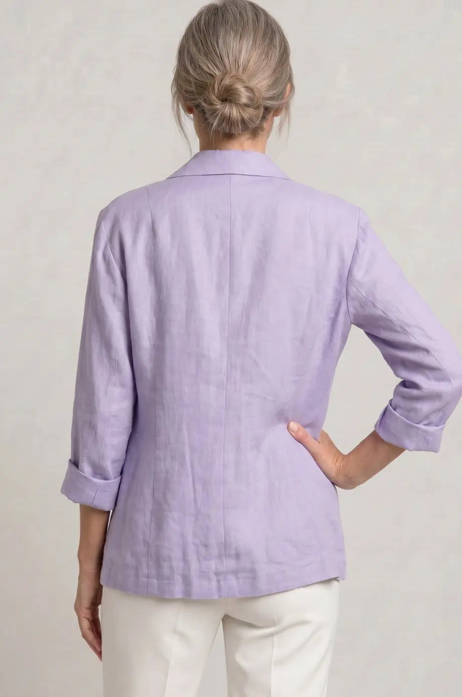Blazer de lino para mujer, de corte holgado y con un botón, para looks de invitada de boda en otoño