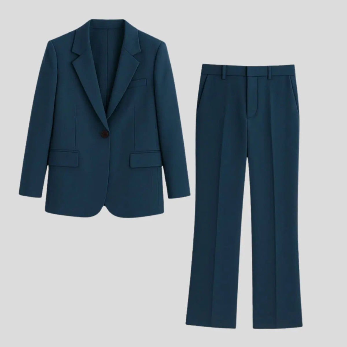 Conjunto de traje entallado para mujer, con blazer de un botón y pantalón