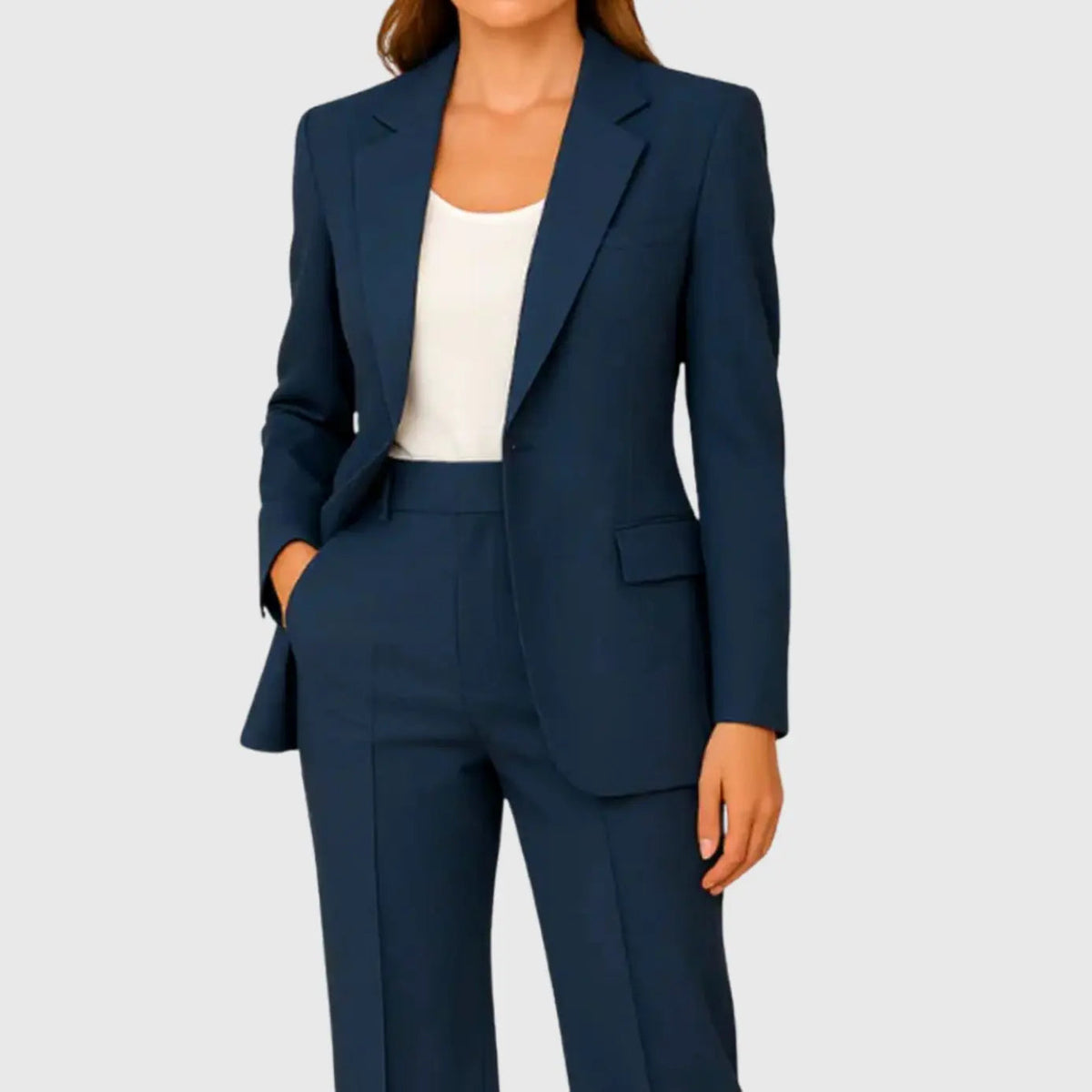 Conjunto de traje entallado para mujer, con blazer de un botón y pantalón