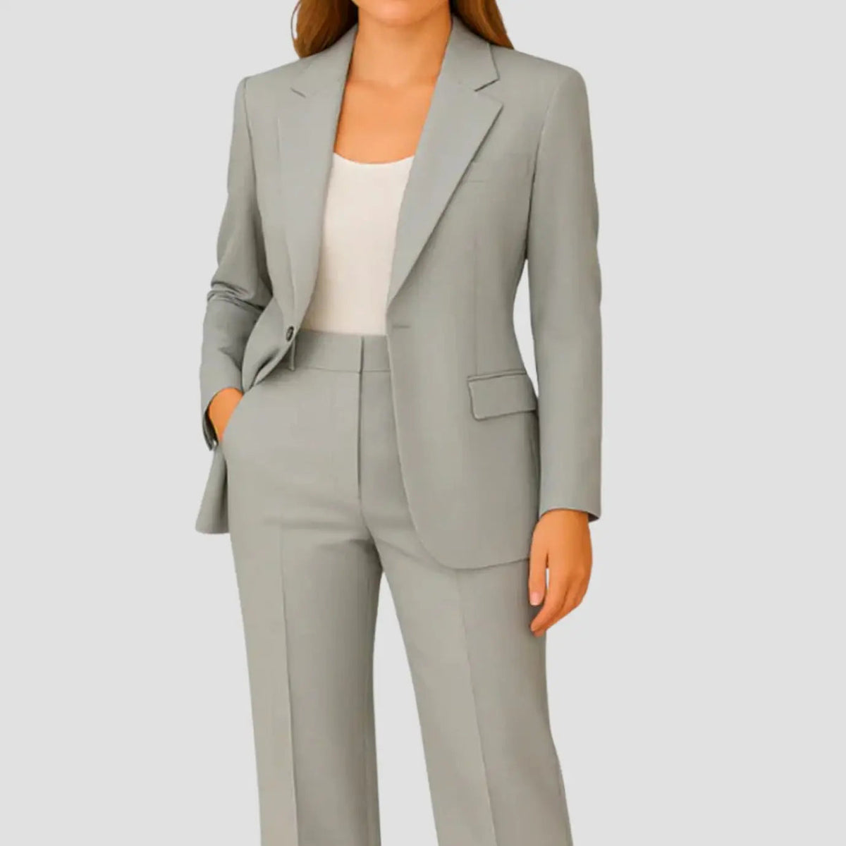Conjunto de traje entallado para mujer, con blazer de un botón y pantalón