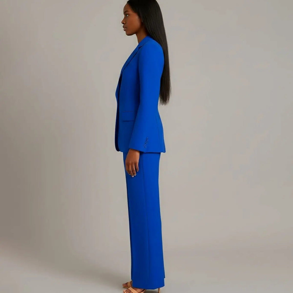 Conjunto de traje entallado para mujer, con blazer de un botón y pantalón