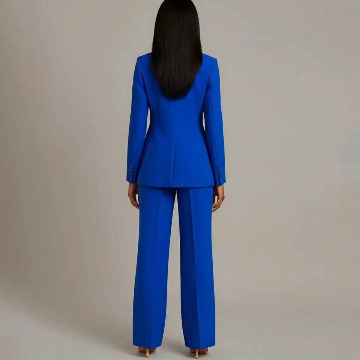 Conjunto de traje entallado para mujer, con blazer de un botón y pantalón