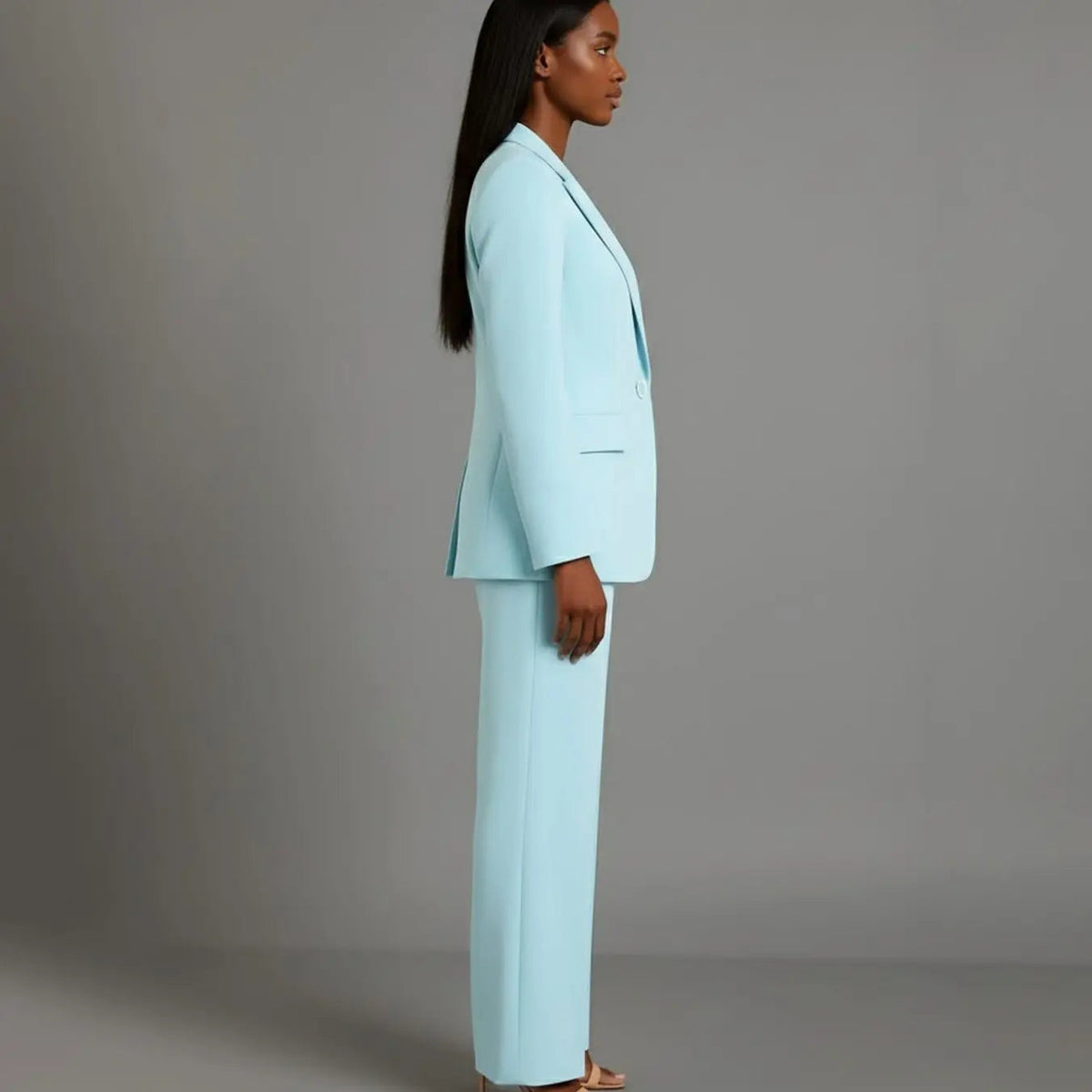Conjunto de traje entallado para mujer, con blazer de un botón y pantalón