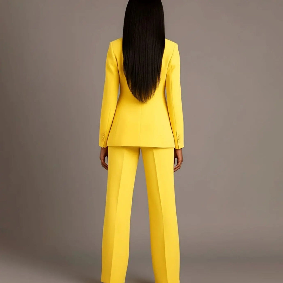 Conjunto de traje entallado para mujer, con blazer de un botón y pantalón