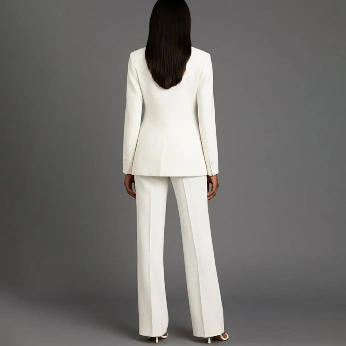 Conjunto de traje entallado para mujer, con blazer de un botón y pantalón