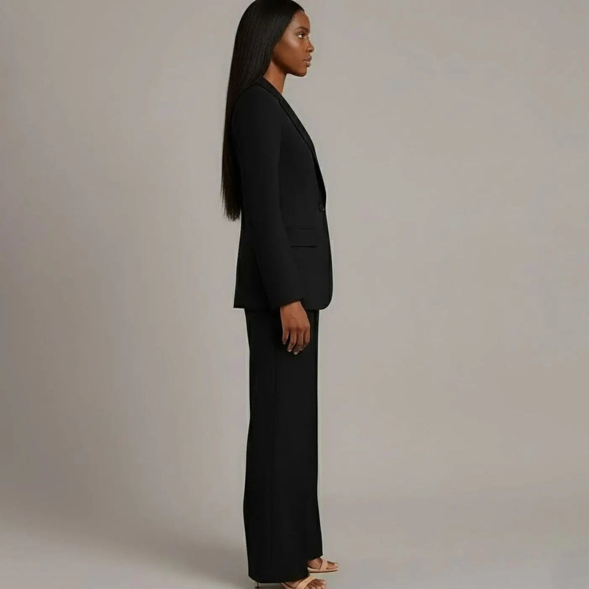 Conjunto de traje entallado para mujer, con blazer de un botón y pantalón