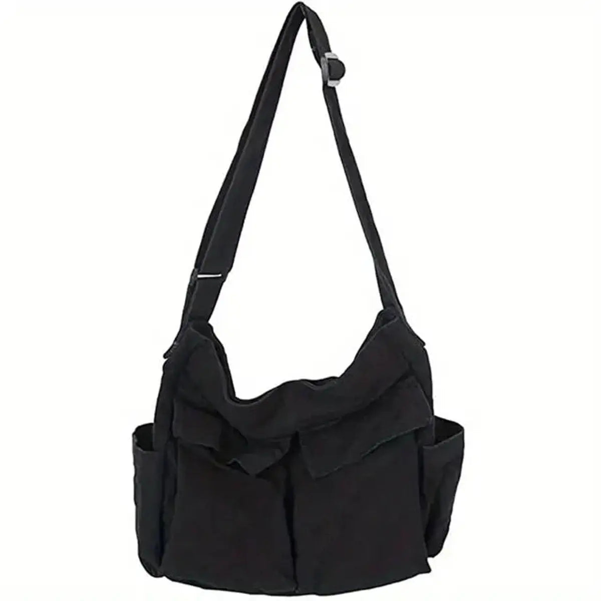Bolso tote vintage de lona para mujer, con múltiples bolsillos, para llevar cruzado o al hombro